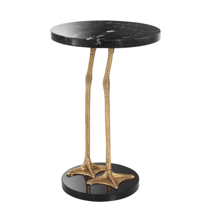 Table d'appoint dorée en marbre noire et granit | Eichholtz Lagoon