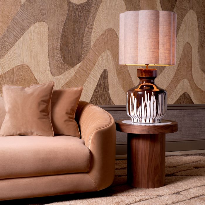 Table d'appoint en noyer et marbre blanc | Eichholtz Presedio