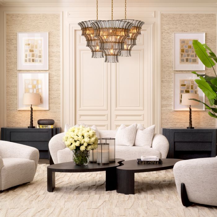 Fauteuil en tissu blanc cassé | Eichholtz Siderno