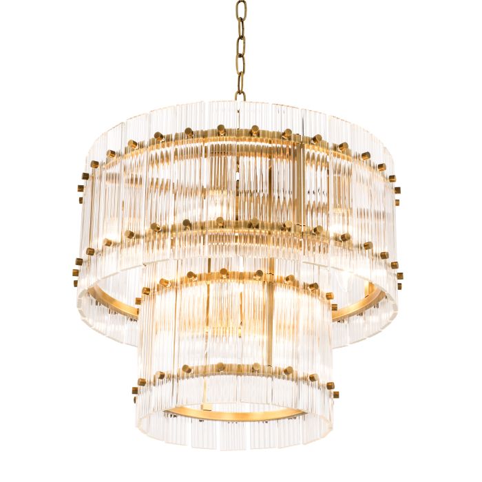 Lustre doré en verre transparent | Eichholtz Ruby S