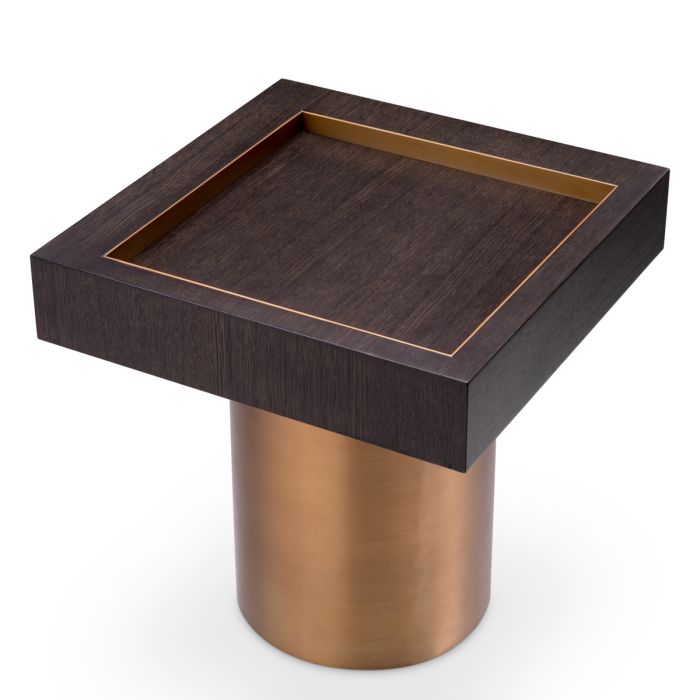 Table d'appoint carrée en chêne mocha | Eichholtz Otus