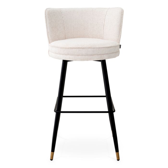 Chaise de bar en tissu blanc cassé | Eichholtz Grenada