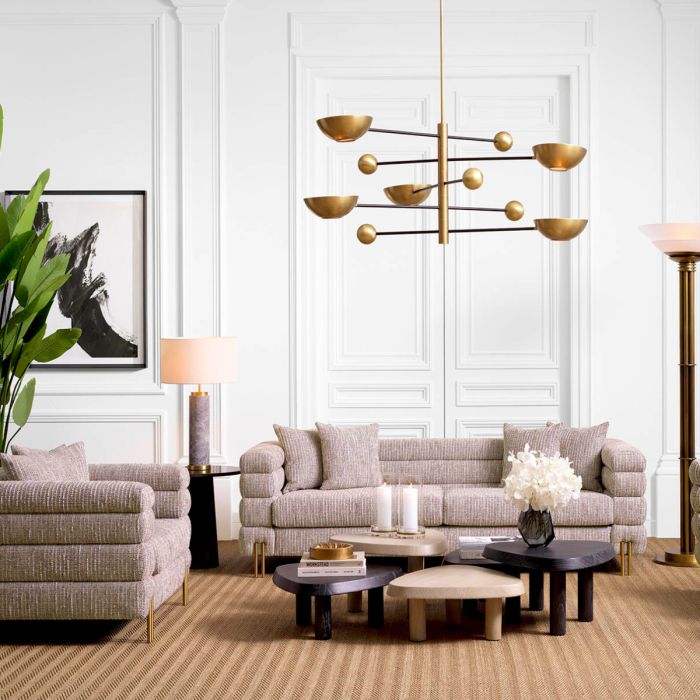 Fauteuil en tissu beige | Eichholtz York