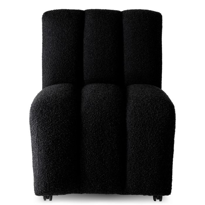 Chaise de salle à manger bouclé noir | Eichholtz Kelly