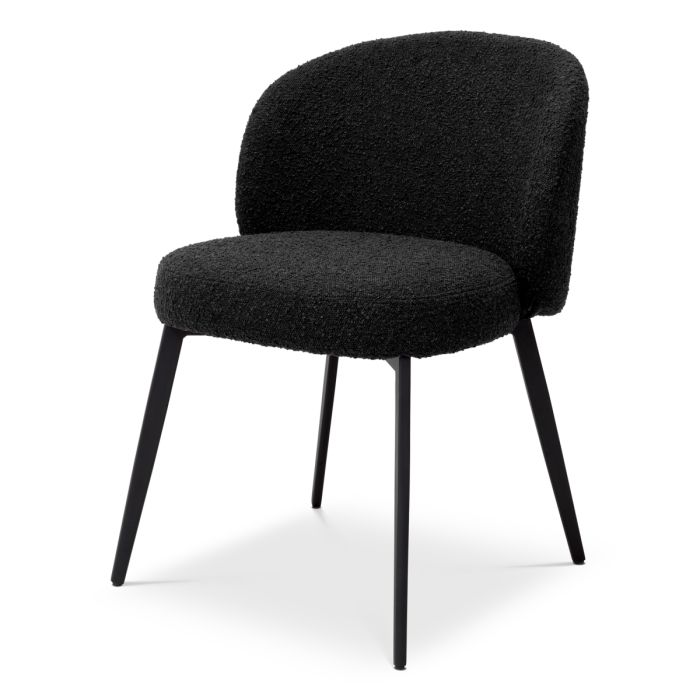 Chaise de salle à manger bouclé noir (lot de 2) | Eichholtz Lloyd