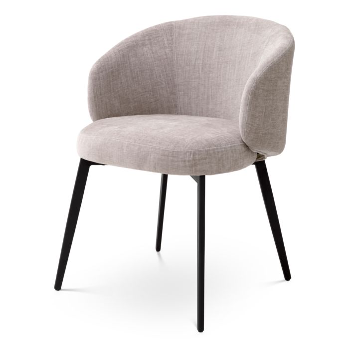 Chaise de salle à manger avec accoudoirs en tissu gris (lot de 2) | Eichholtz Lloyd