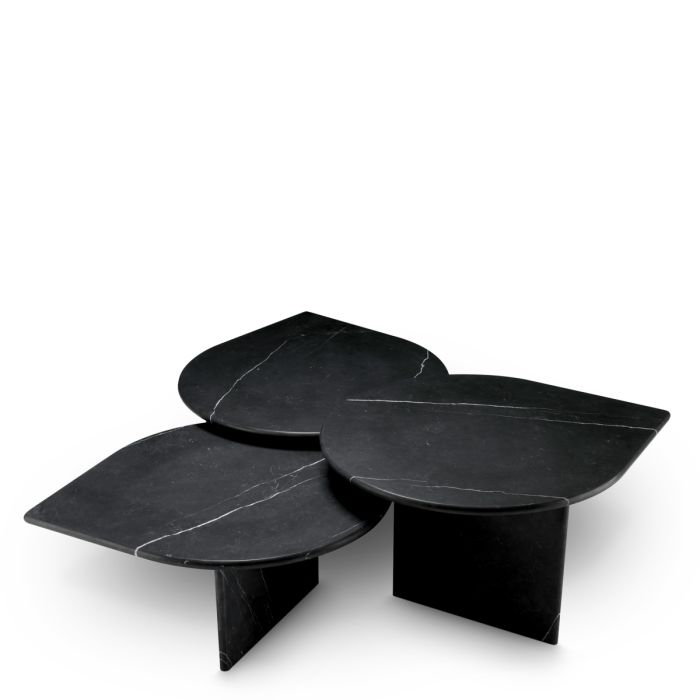 Table basse en marbre noir (lot de 3) | Eichholtz Naples