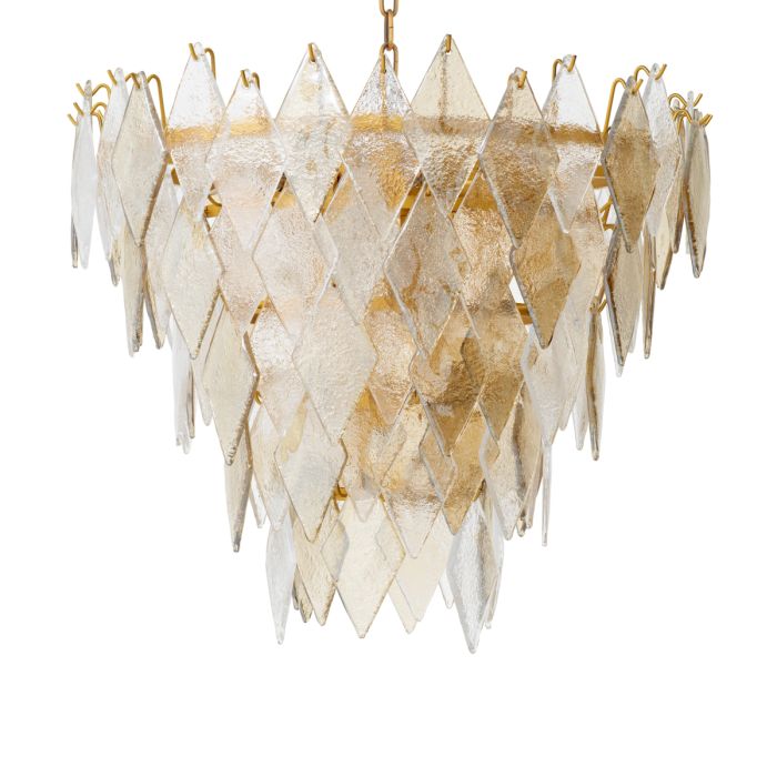 Lustre en laiton et verre soufflé | Eichholtz Rhombus S