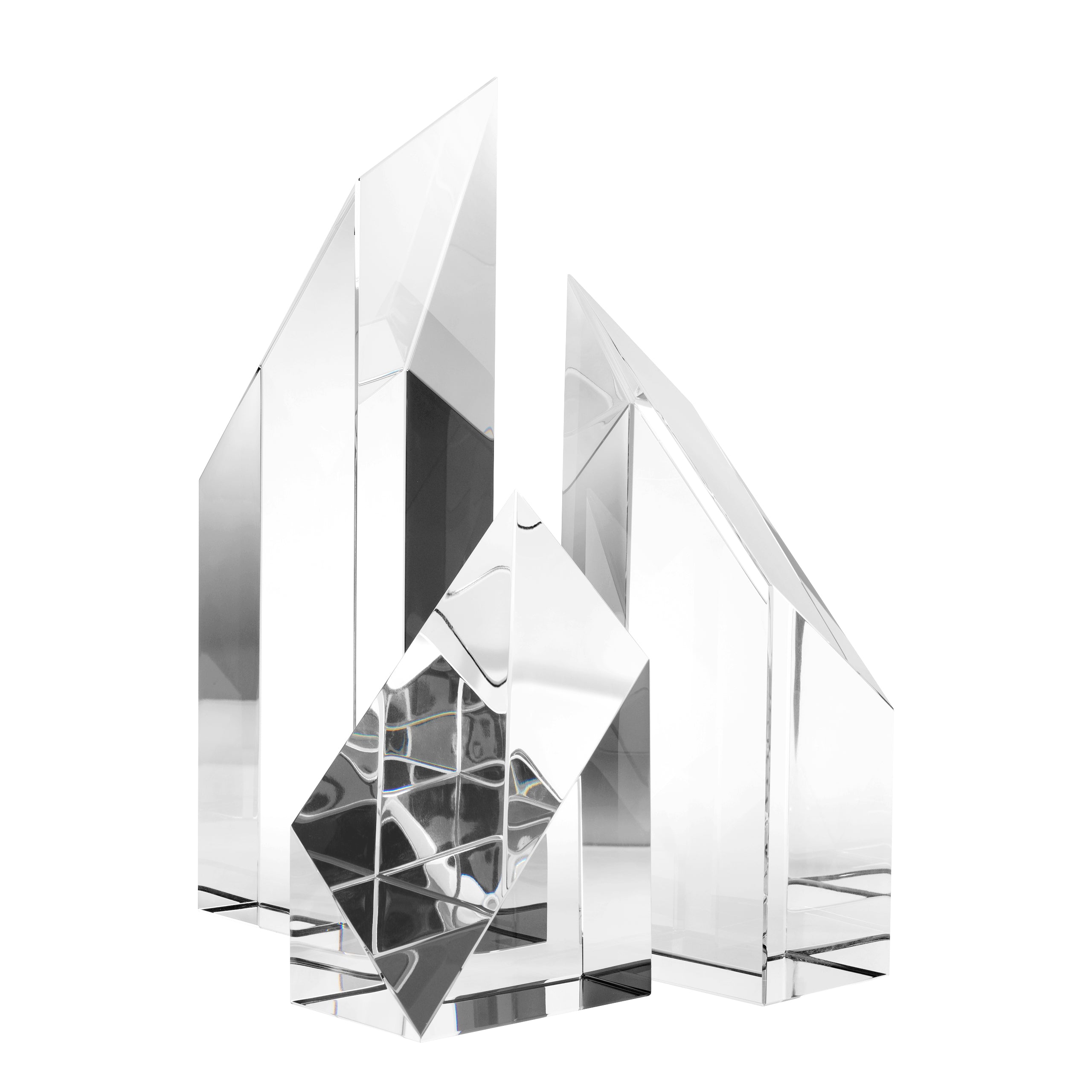 Ensemble d'objets en verre cristal | Eichholtz Object Scope set of 3 - vue de détail | REMO-HOME