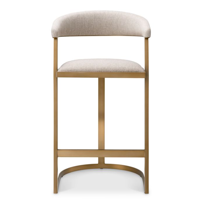 Chaise de comptoir en tissu blanc écru | Eichholtz Dexter