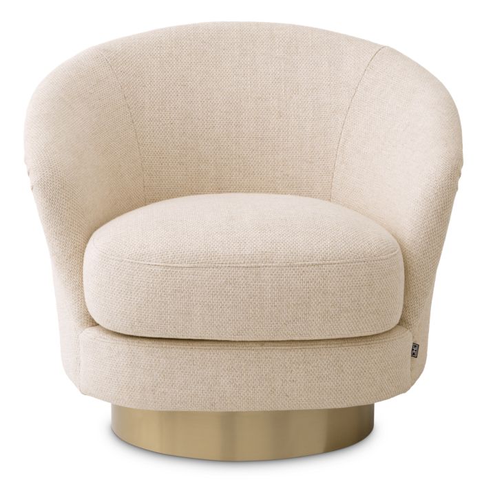 Fauteuil pivotant en tissu beige | Eichholtz Cervo