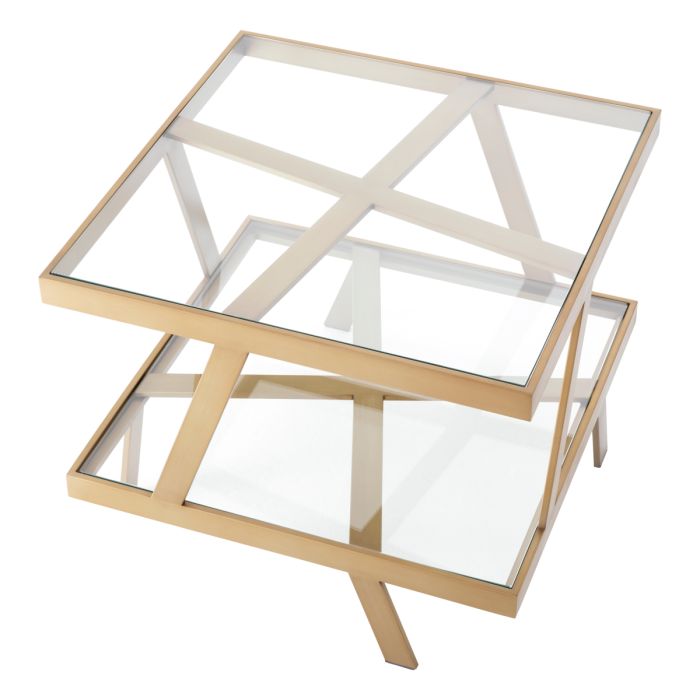 Table d'appoint dorée en verre transparent | Eichholtz Bilinghurst