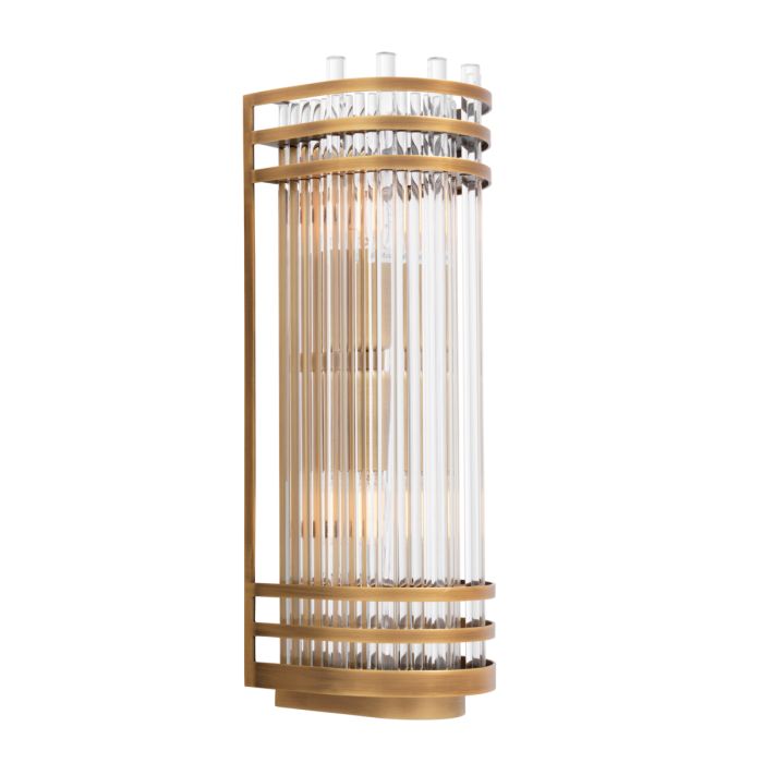 Applique murale dorée en verre transparent | Eichholtz Gulf S