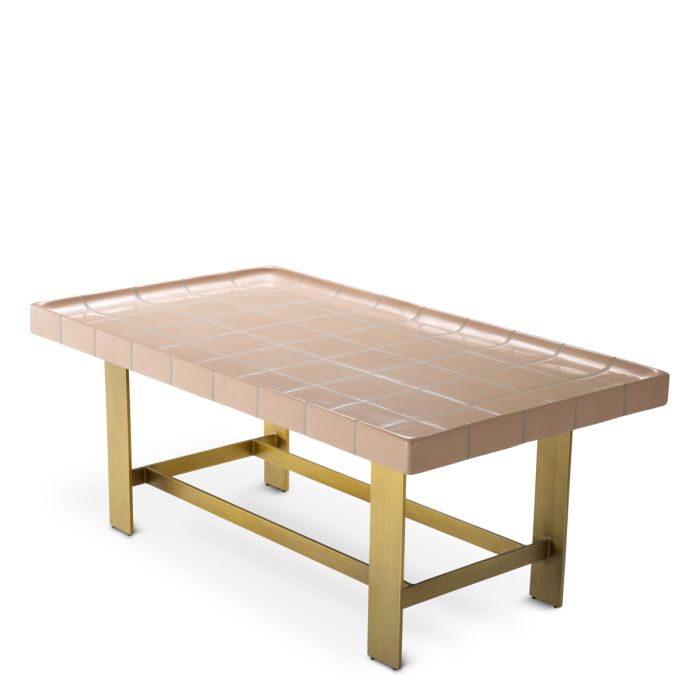Table basse dorée en céramique rose | Eichholtz Adrian