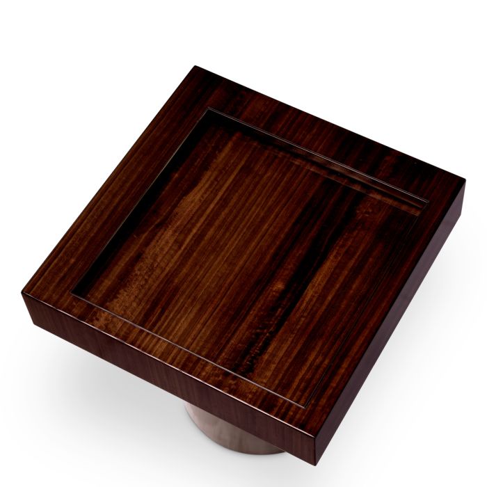 Table d'appoint carrée en bois d'eucalyptus brillant | Eichholtz Otus