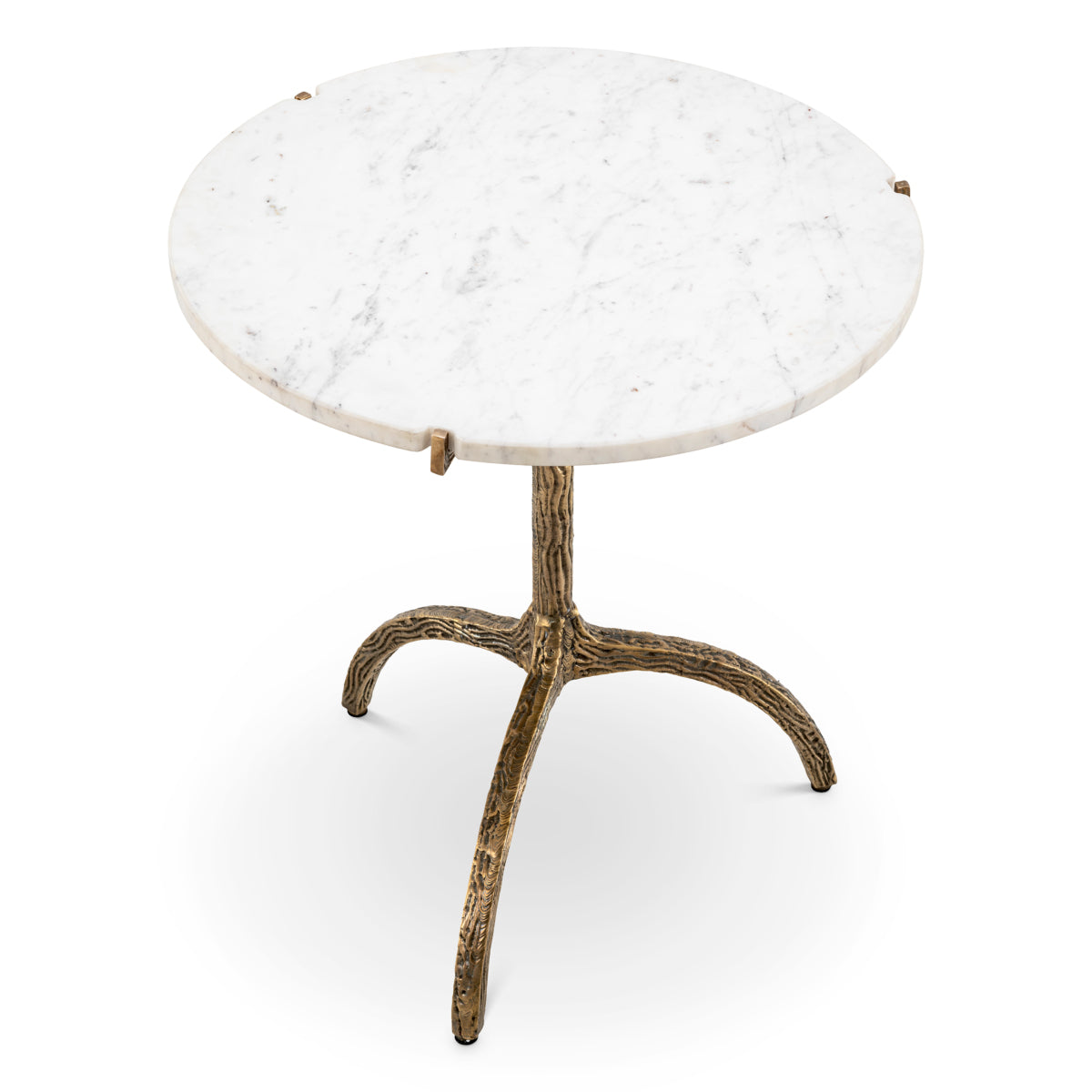 Table à manger en laiton vintage et marbre blanc | Eichholtz Cortina - vue de détail | REMO-HOME