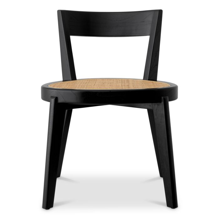Chaise de salle à manger noire en rotin | Eichholtz Alvear