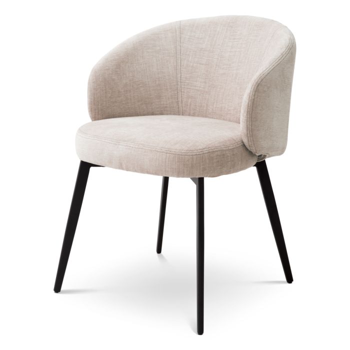 Chaise de salle à manger avec accoudoirs en tissu beige (lot de 2) | Eichholtz Lloyd