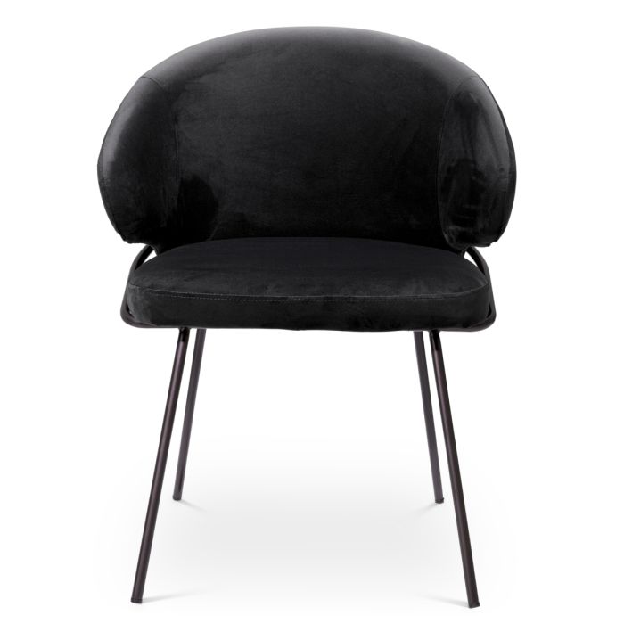 Chaise de salle à manger en veloirs noir | Eichholtz Kinley