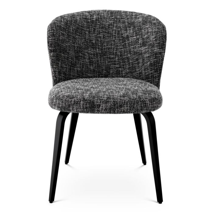 Chaise de salle à manger en tissu noir | Eichholtz Halard