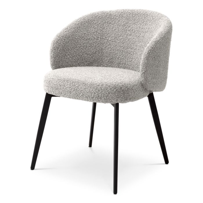 Chaise de salle à manger avec accoudoirs bouclé gris (lot de 2) | Eichholtz Lloyd