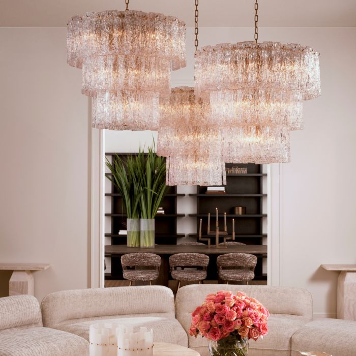 Lustre doré en verre soufflé | Eichholtz Almeria