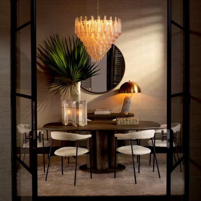 Lustre doré et verre champagne | Eichholtz Chaves L