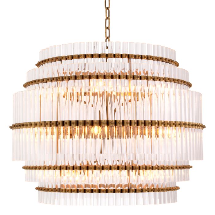 Lustre doré en verre transparent | Eichholtz Scottsdale