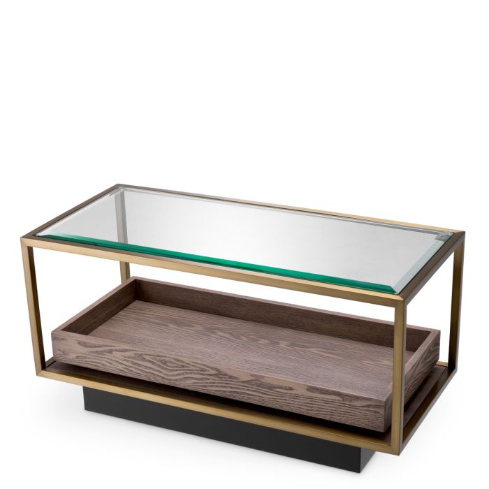 Table d'appoint dorée en verre transparent | Eichholtz Roxton
