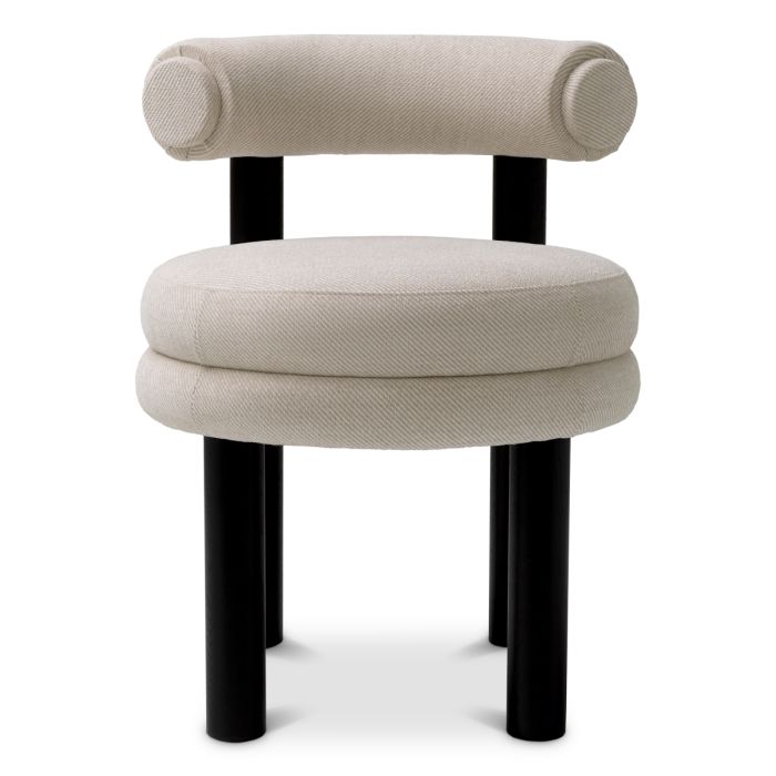 Chaise de salle à manger en tissu sable | Eichholtz Zoey
