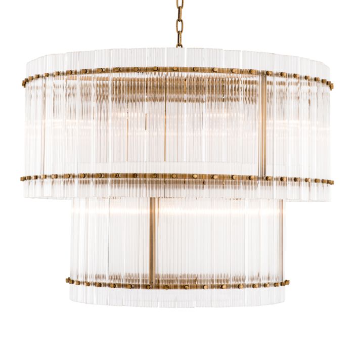 Lustre doré en verre transparent | Eichholtz Ruby L