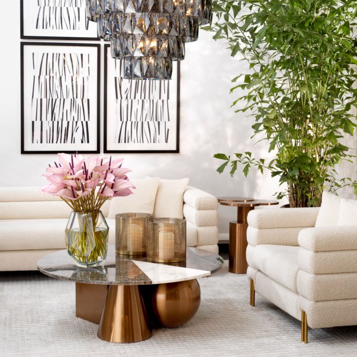 Fauteuil bouclé crème | Eichholtz York