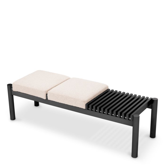 Banc en bronze et bouclé crème | Eichholtz Bibi