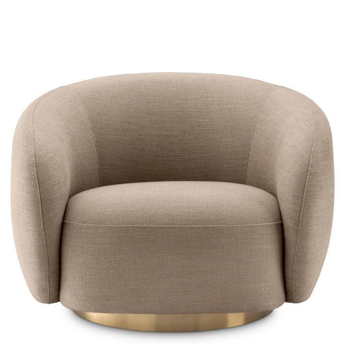 Fauteuil pivotant en tissu sable | Eichholtz Brice