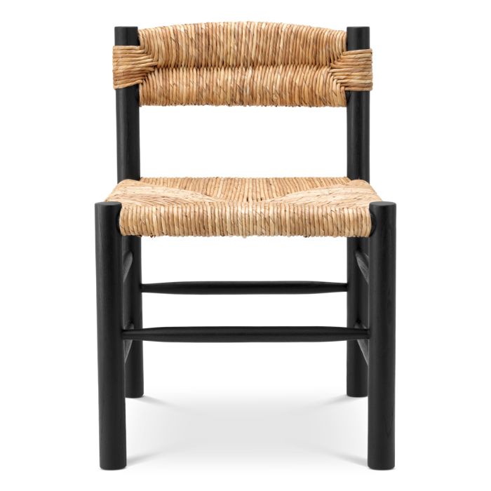Chaise de salle à manger noire en rotin | Eichholtz Cosby