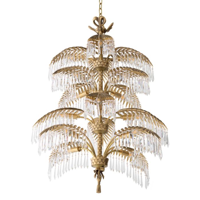 Lustre doré en cristal | Eichholtz Hildebrandt XL