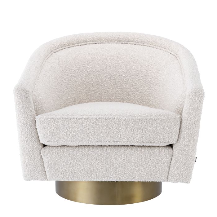 Fauteuil pivotant bouclé crème | Eichholtz Catene
