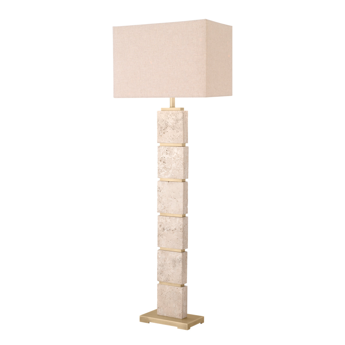 Lampe sur pied en travertin avec abat-jour | Eichholtz Newton - vue de détail | REMO-HOME