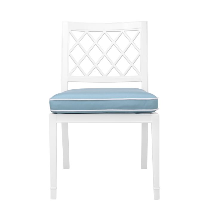 Chaise extérieure blanche et bleu minéral | Eichholtz Paladium