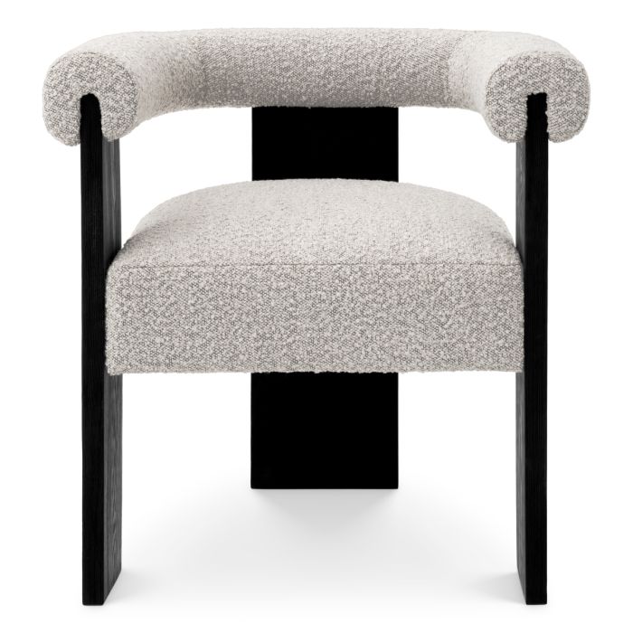 Chaise de salle à manger bouclé gris | Eichholtz Percy