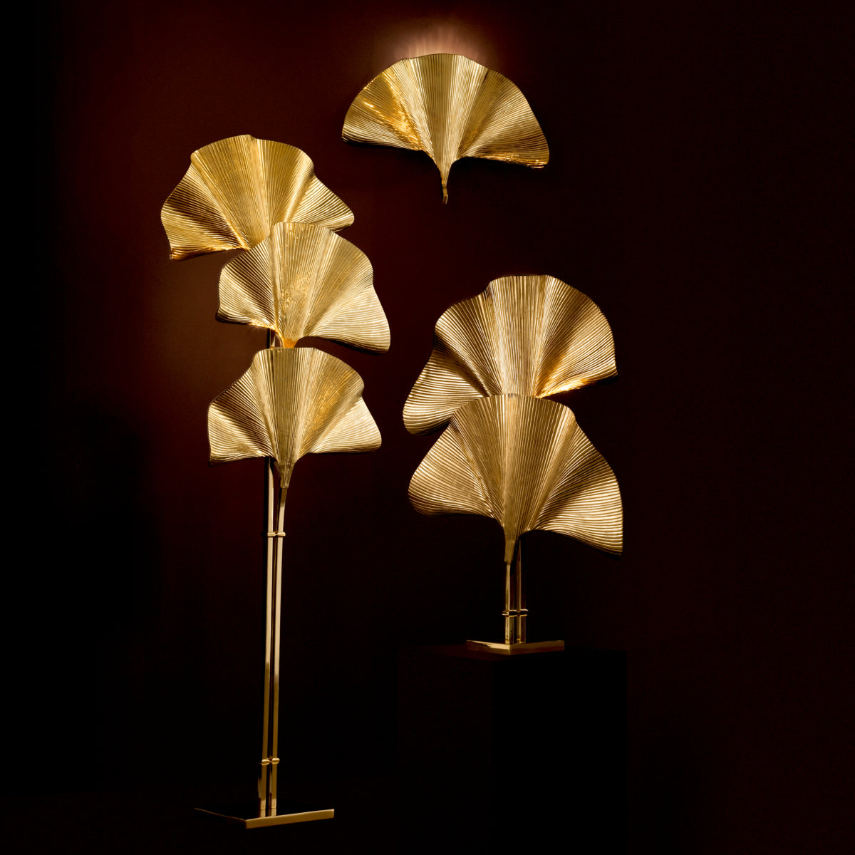Lampe sur pied en laiton poli | Eichholtz Las Palmas - vue de détail | REMO-HOME