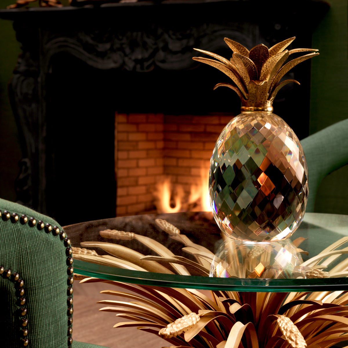 Objet en verre cristal | Eichholtz Pineapple - vue de détail | REMO-HOME