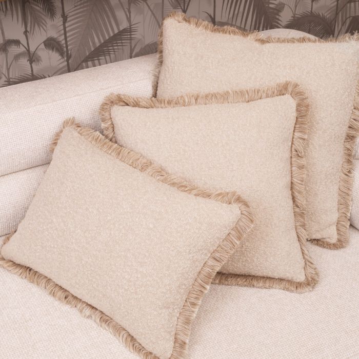 Coussin rectangulaire bouclé crème | Eichholtz Nami