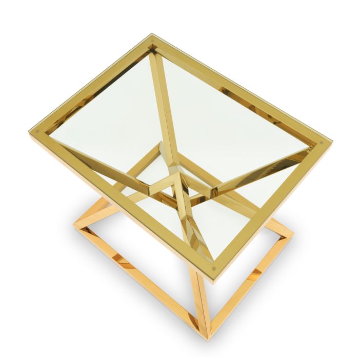 Table d'appoint dorée en verre transparent | Eichholtz Connor