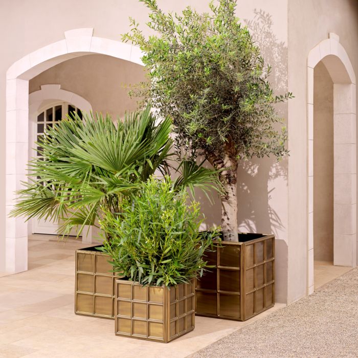 Jardinière en laiton vieilli | Eichholtz Grid M