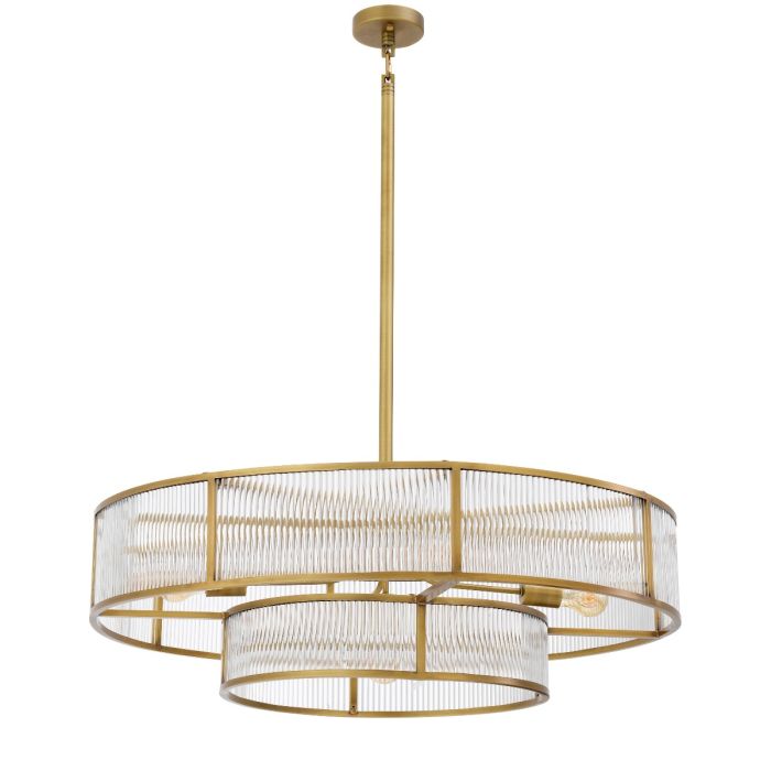 Lustre doré en verre transparent | Eichholtz Montparnasse