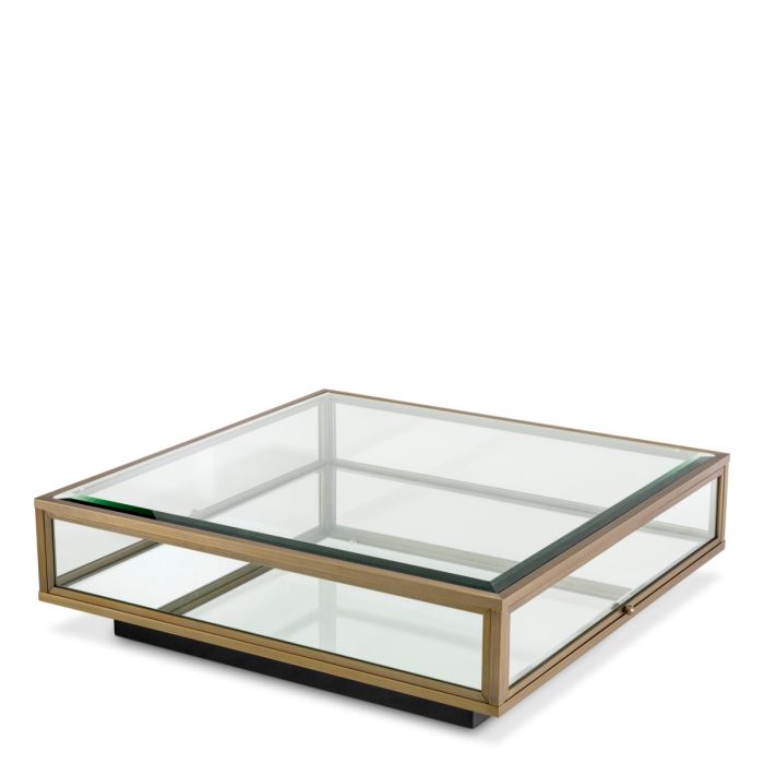 Table basse dorée en verre transparent | Eichholtz Ryan