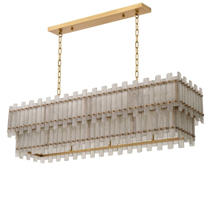 Lustre rectangulaire doré en verre soufflé | Eichholtz Caprera