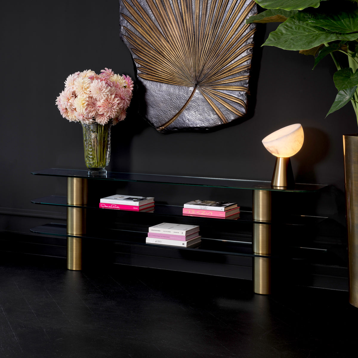 Table console en laiton brossé | Eichholtz Lunden - vue de détail | REMO-HOME