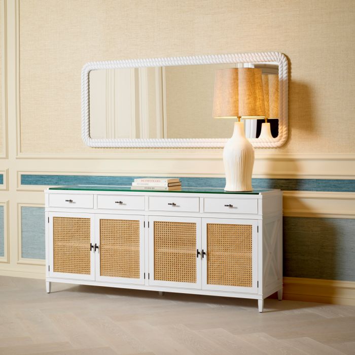 Miroir rectangulaire en bois blanc | Eichholtz Viviana